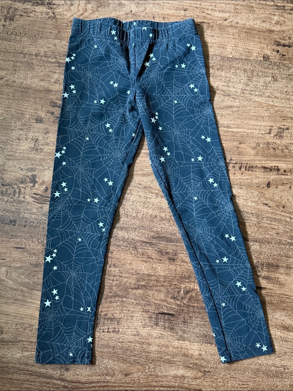 Kids Star & Web Print Black Leggings
